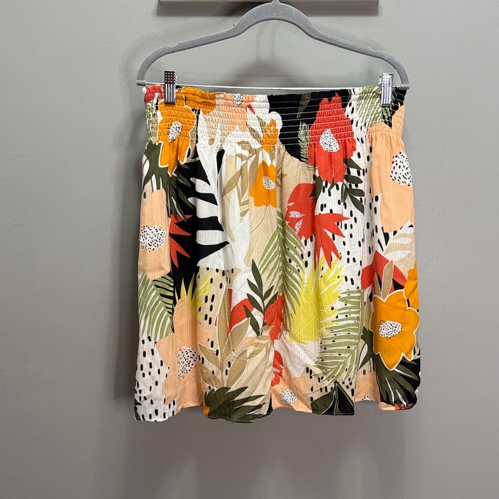 NWT Loft Tropical Smocked Skirt XL